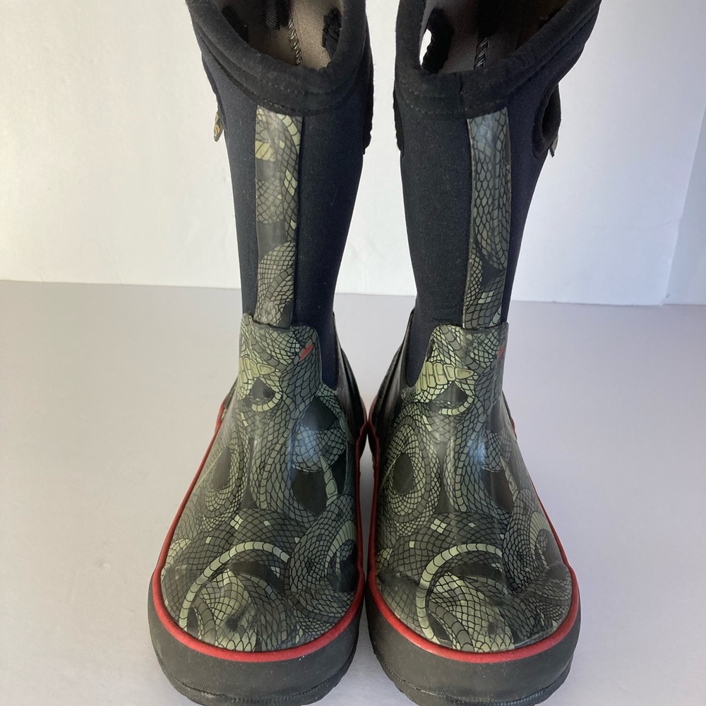 BOGS Kids' Classic Snake Winter Boots Black and Green Toddler Boy Size 11 - Picture 2 of 8